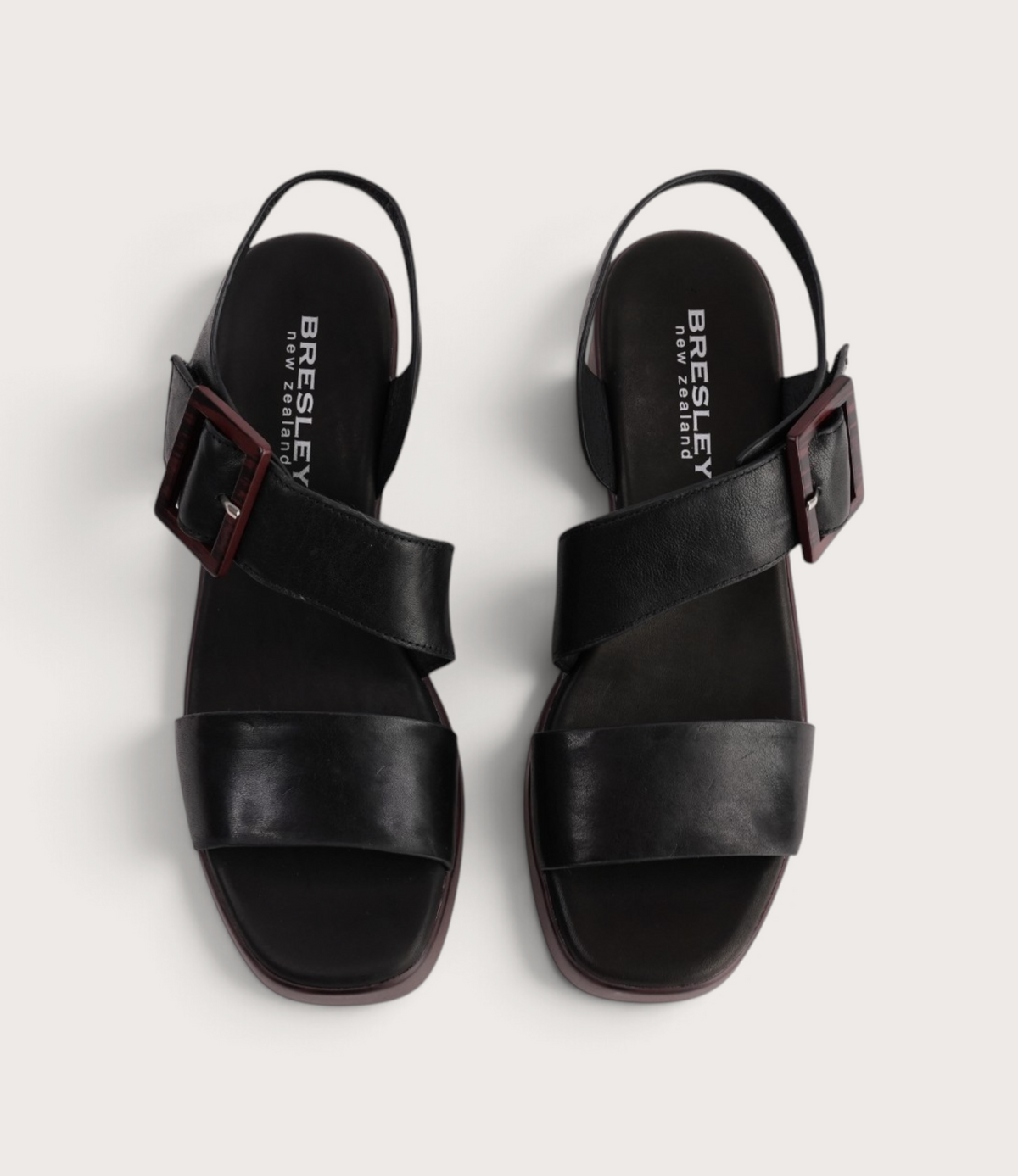 Pammie Black Leather Heels