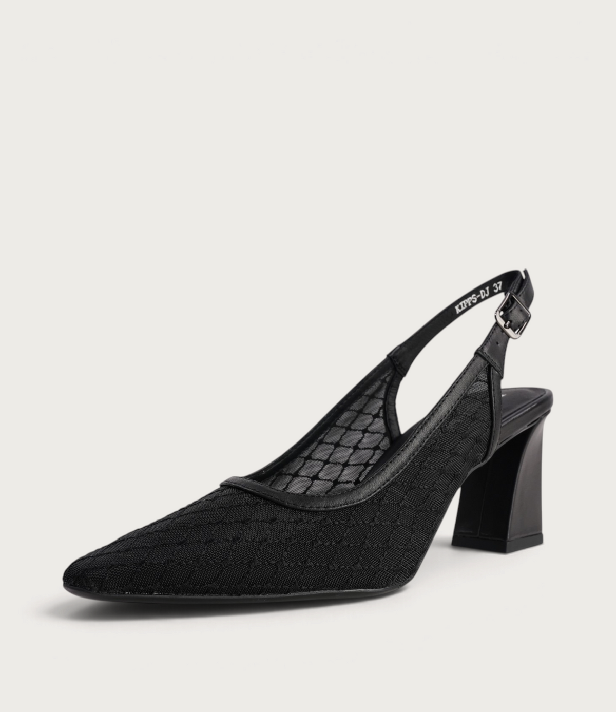 Kipps Black Leather/Mesh Heels