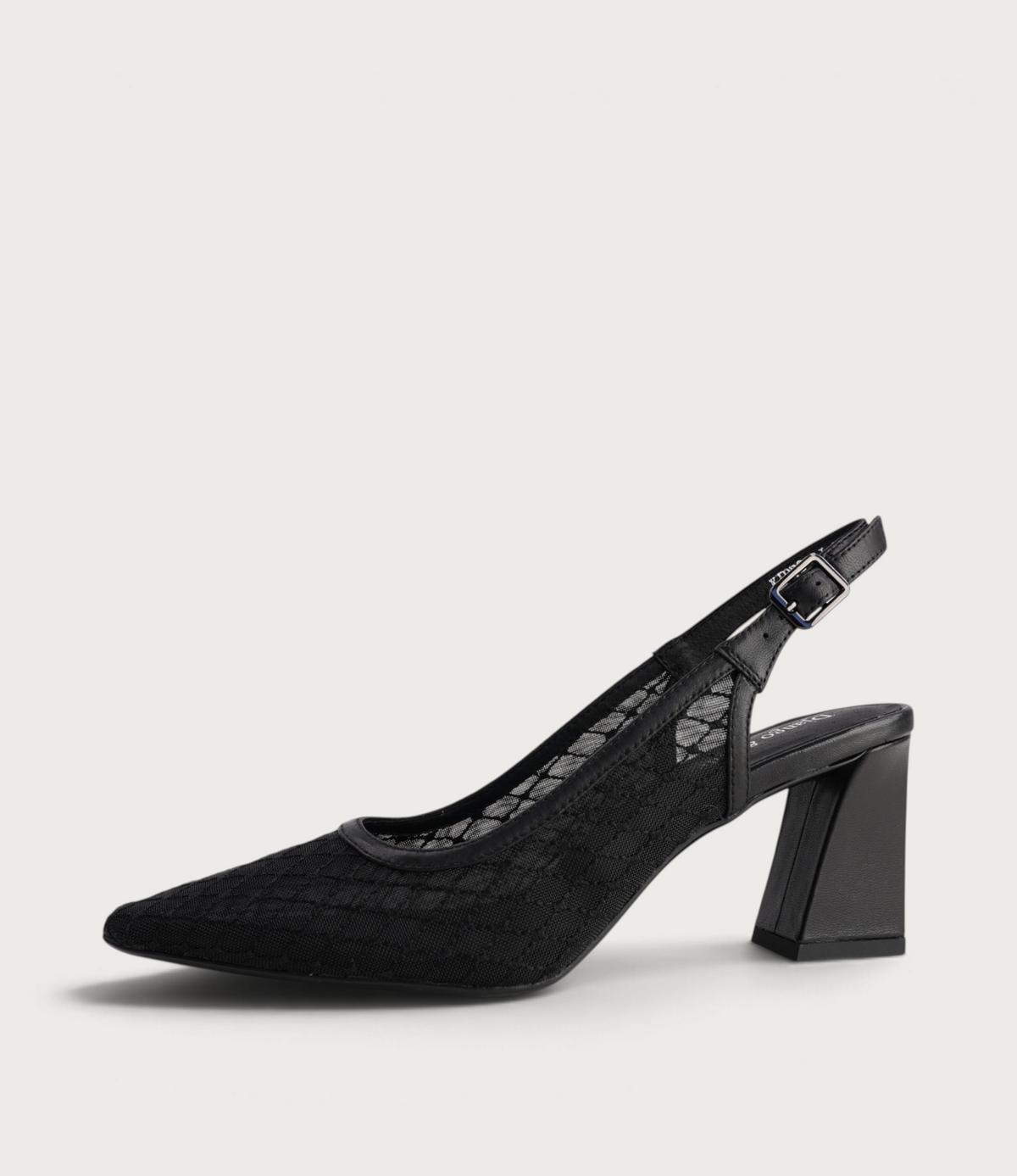 Kipps Black Leather/Mesh Heels