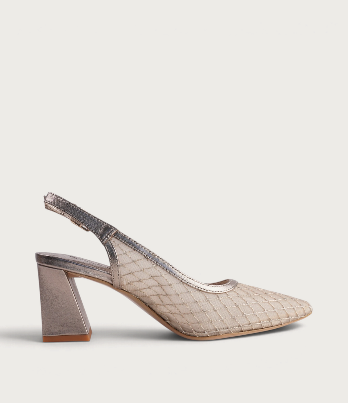 Kipps Champagne Leather/ Mesh Heels