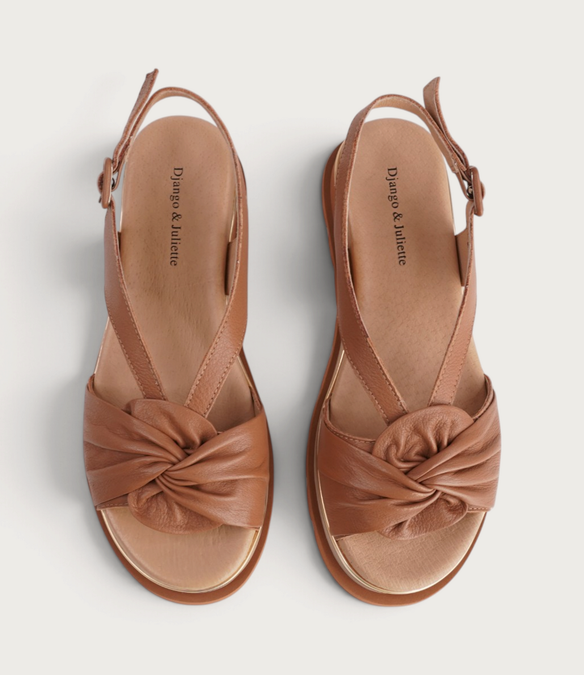 Cance Dark Tan Leather Sandals
