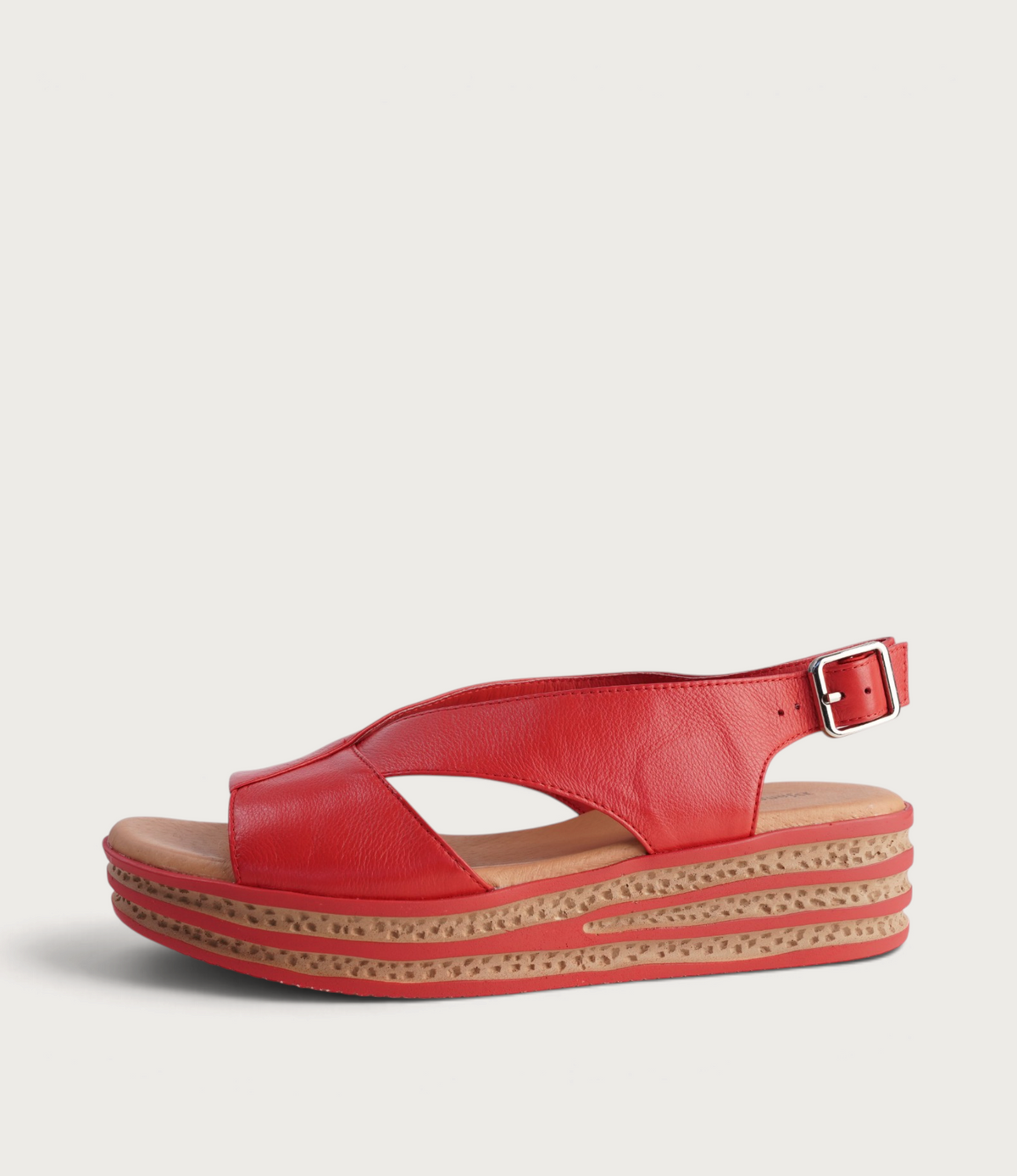 Christa Red Leather Sandals