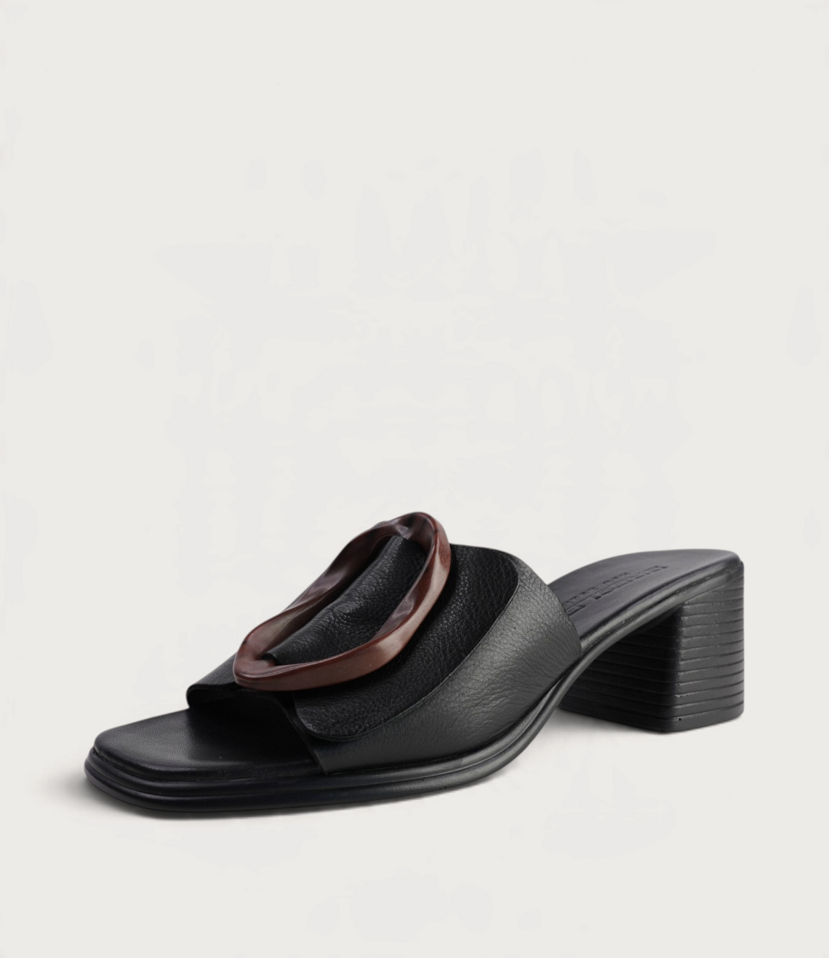 Panton Black Leather Heels
