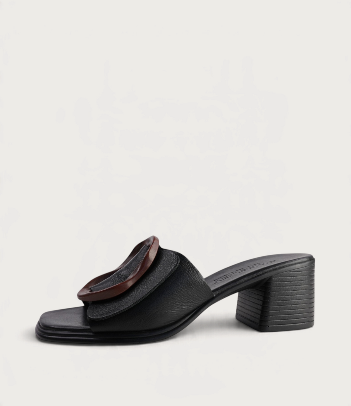 Panton Black Leather Heels