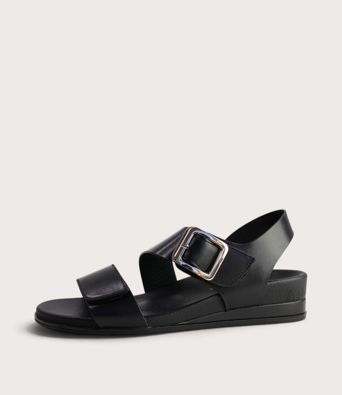 Flared Black Leather Sandals - DJANGO AND JULIETTE | Shouz