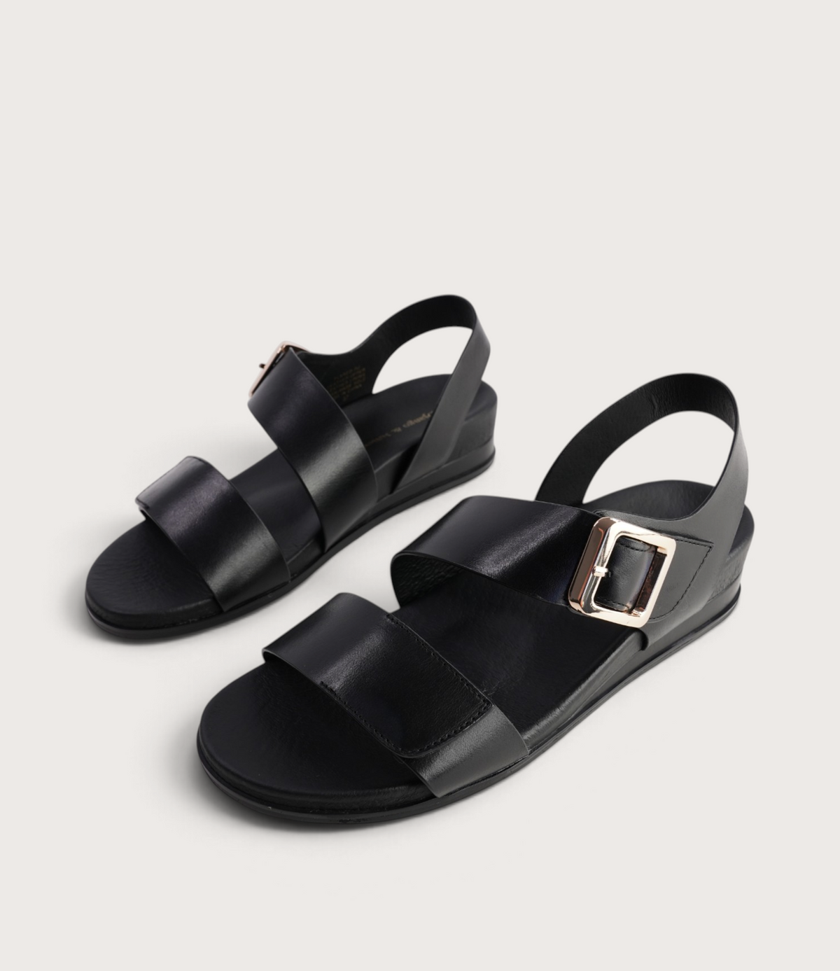 Flared Black Leather Sandals - DJANGO AND JULIETTE | Shouz