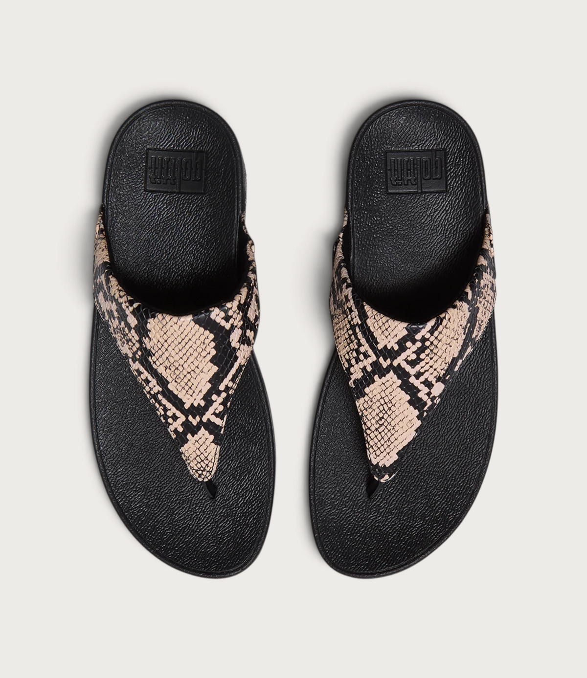 Lulu Leather Snake Toepost Sandals