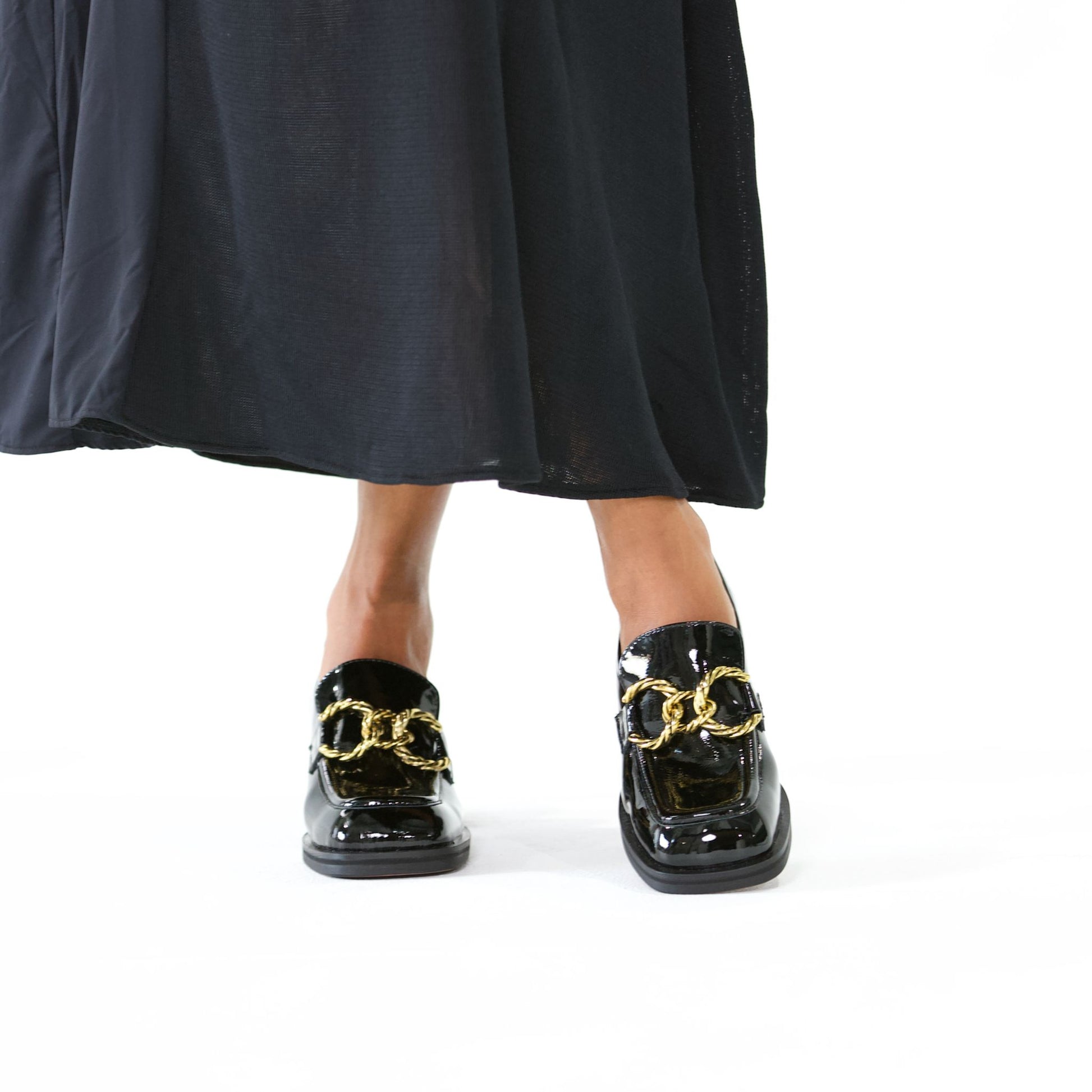Ellas Black Patent Leather Loafers, DJANGO & JULIETTE - Shouz
