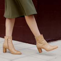 Anahi Cappacino Leather Ankle Boots, DJANGO & JULIETTE - Shouz