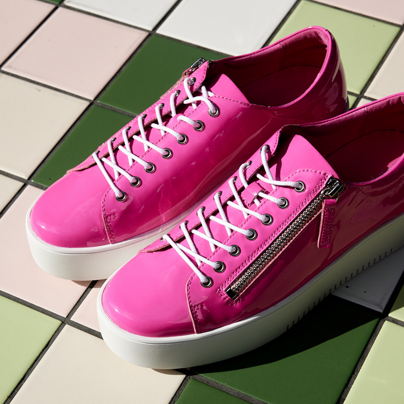 Wolfie Hot Pink Patent Leather Sneakers