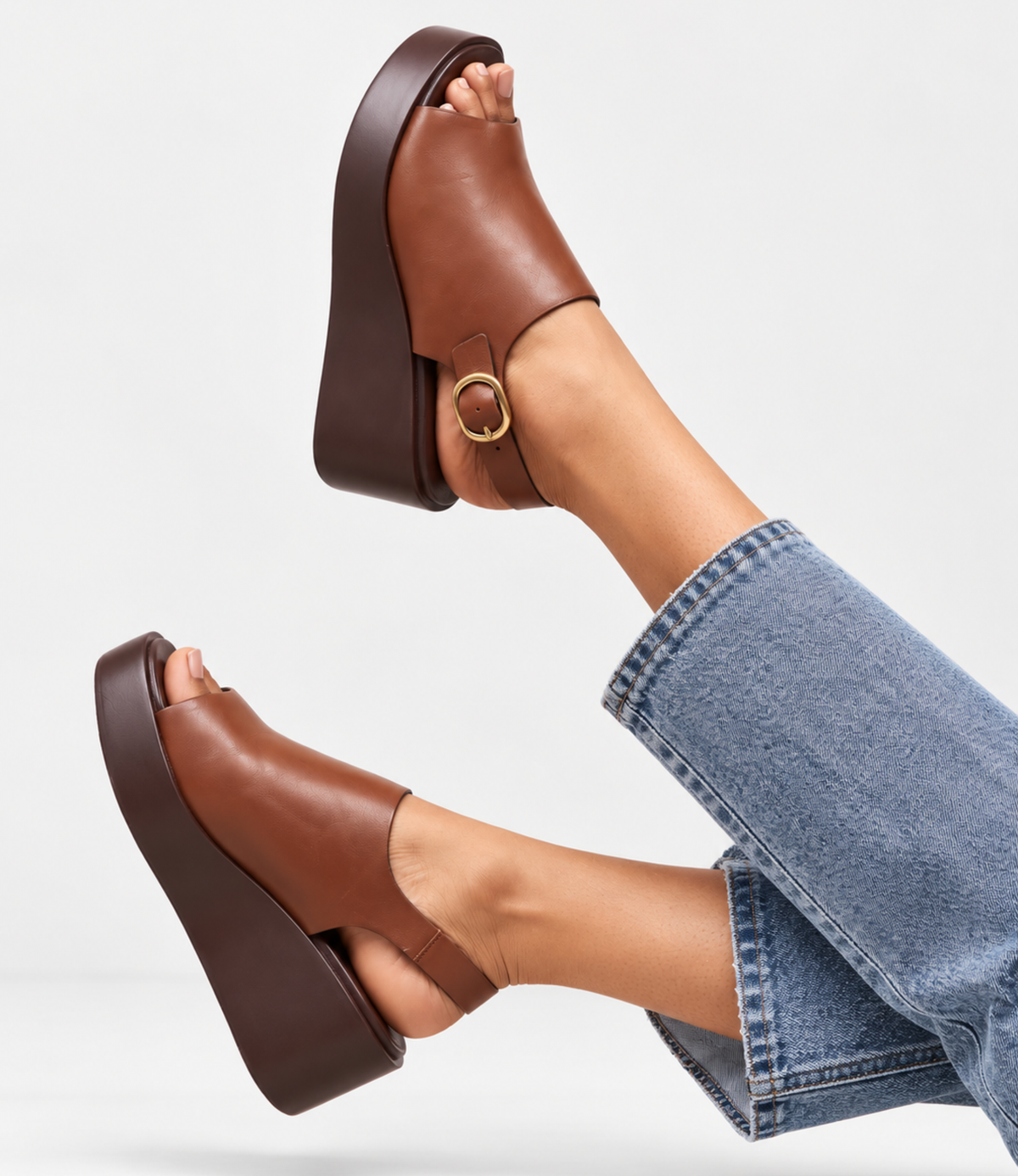 Ariani Brandy Leather Wedges