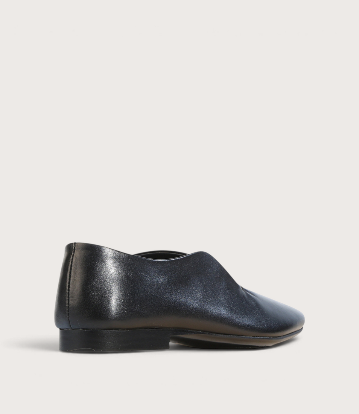 Tenara Black Leather Flats