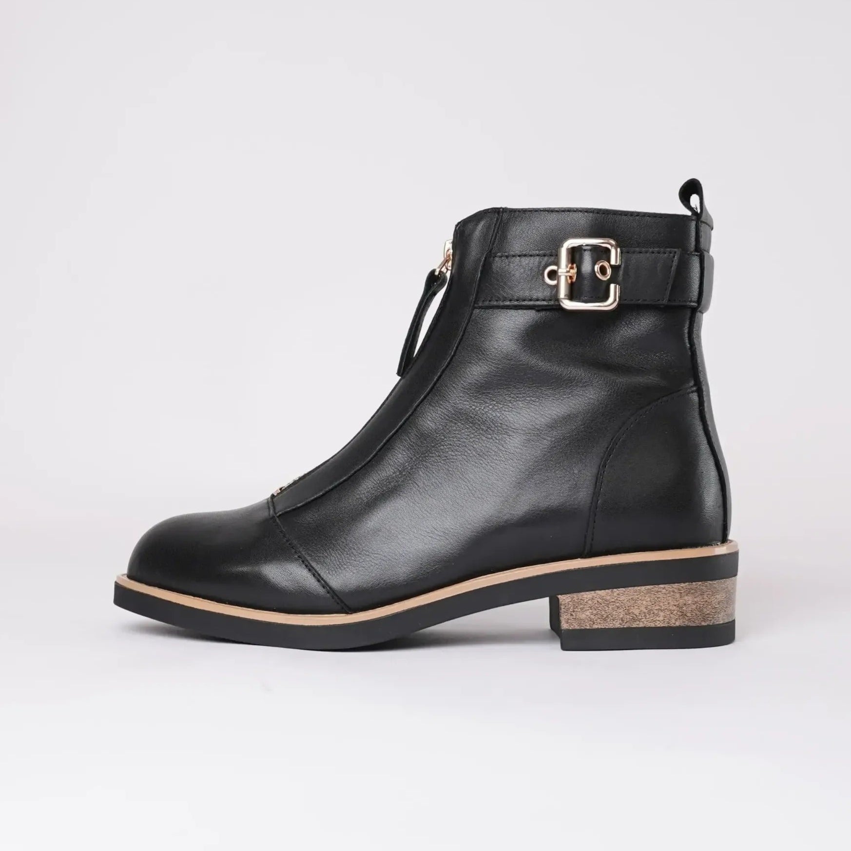 Dooley Black Leather Ankle Boots, BRESLEY - Shouz