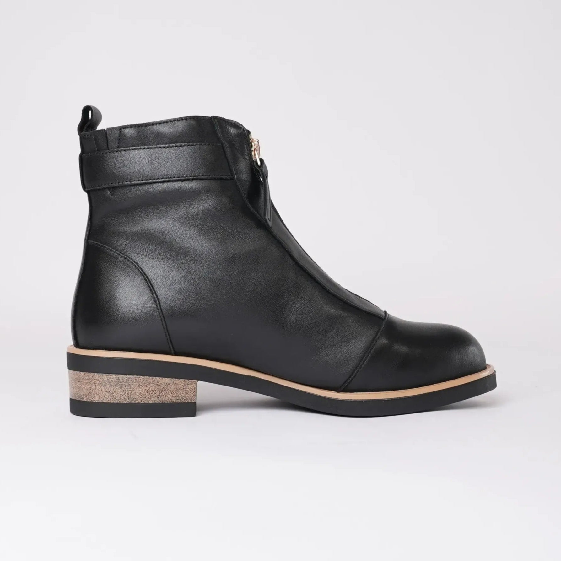 Dooley Black Leather Ankle Boots, BRESLEY - Shouz