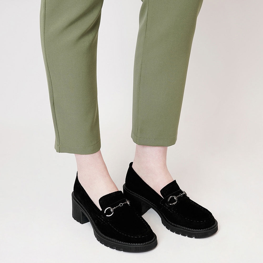 Zoey Black Suede Loafers, DJANGO & JULIETTE - Shouz