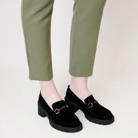 Zoey Black Suede Loafers, DJANGO & JULIETTE - Shouz