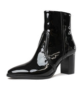 Anahi Black Patent Ankle Boots, DJANGO & JULIETTE - Shouz