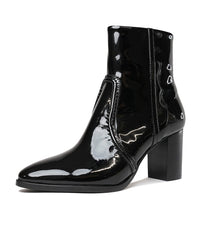 Anahi Black Patent Ankle Boots, DJANGO & JULIETTE - Shouz
