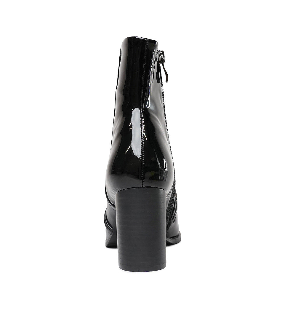 Anahi Black Patent Ankle Boots, DJANGO & JULIETTE - Shouz
