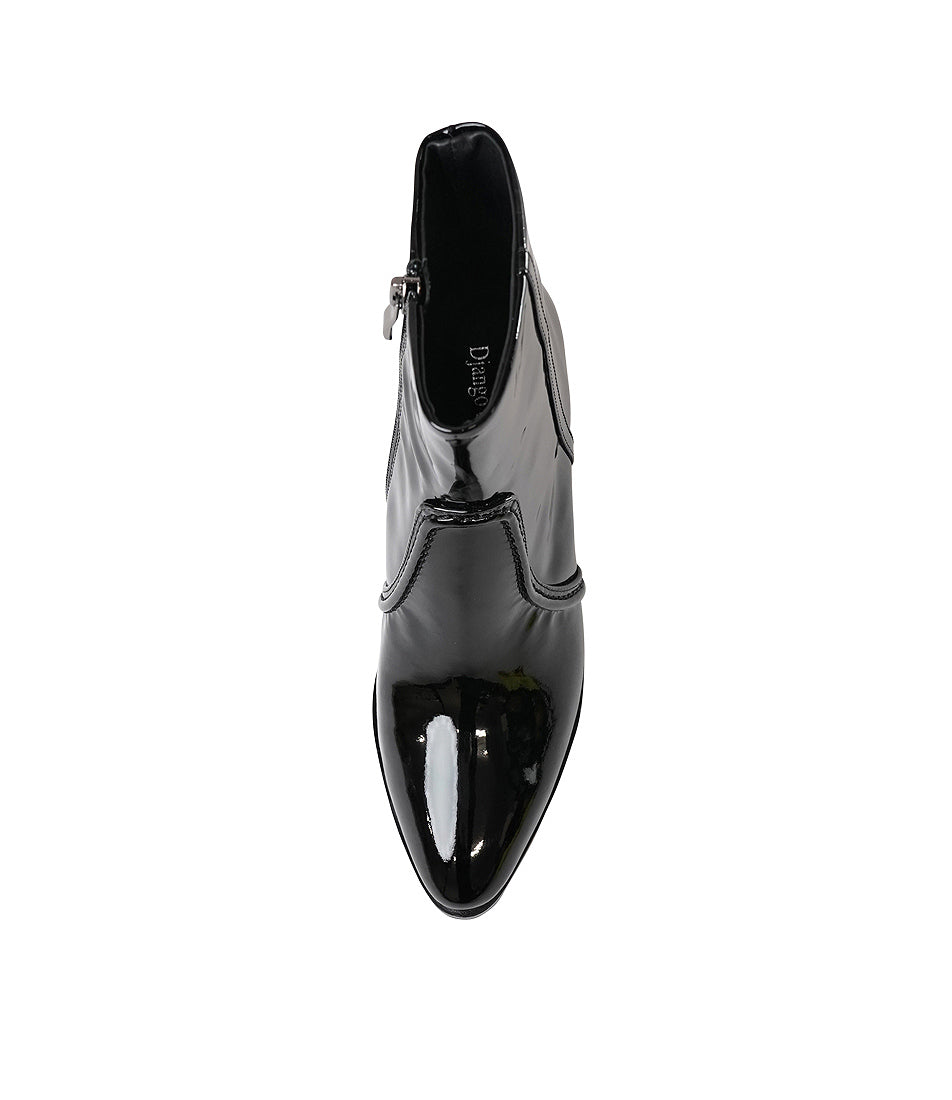 Anahi Black Patent Ankle Boots, DJANGO & JULIETTE - Shouz