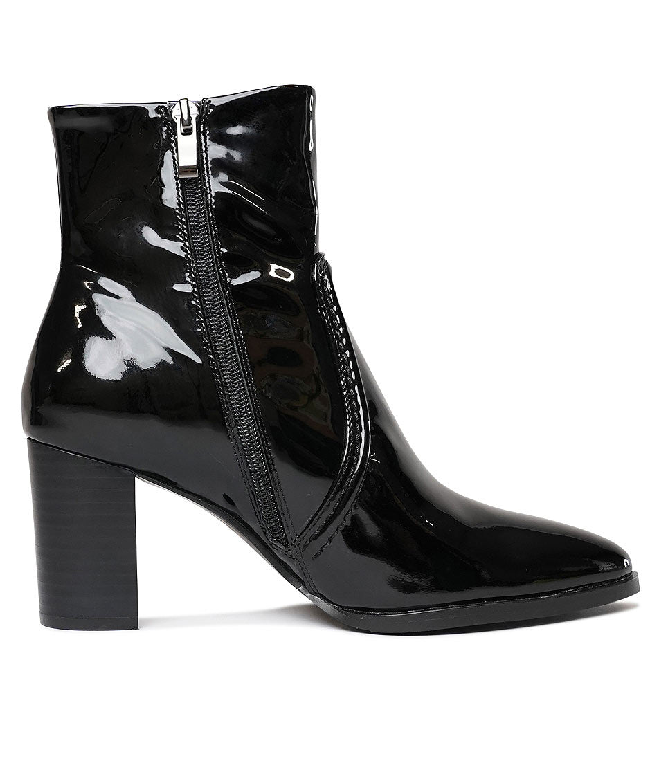 Anahi Black Patent Ankle Boots, DJANGO & JULIETTE - Shouz
