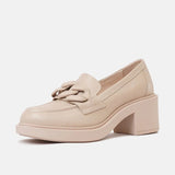 Arrigo Nude Leather Loafers, DJANGO & JULIETTE - Shouz