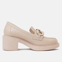 Arrigo Nude Leather Loafers, DJANGO & JULIETTE - Shouz