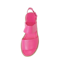 Atha Hot Pink Leather Sandals - Shouz