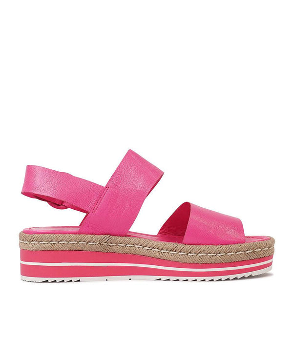 Atha Hot Pink Leather Sandals - Shouz