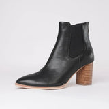 Ayer Black / Natural Leather Ankle Boots, DJANGO & JULIETTE - Shouz