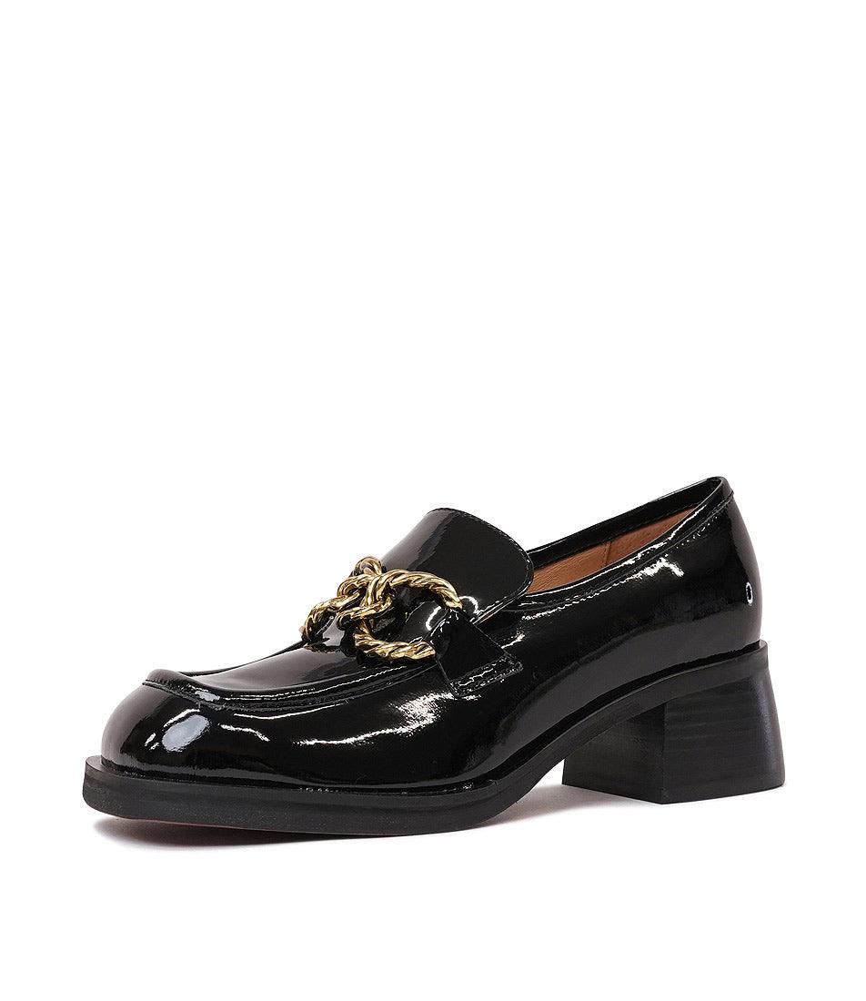 Ellas Black Patent Leather Loafers, DJANGO & JULIETTE - Shouz