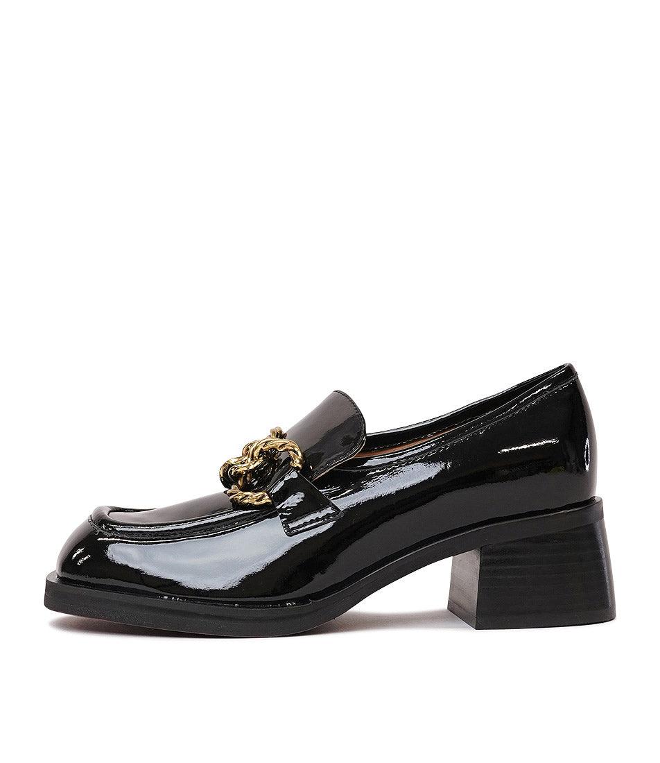 Ellas Black Patent Leather Loafers, DJANGO & JULIETTE - Shouz