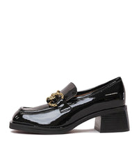 Ellas Black Patent Leather Loafers, DJANGO & JULIETTE - Shouz