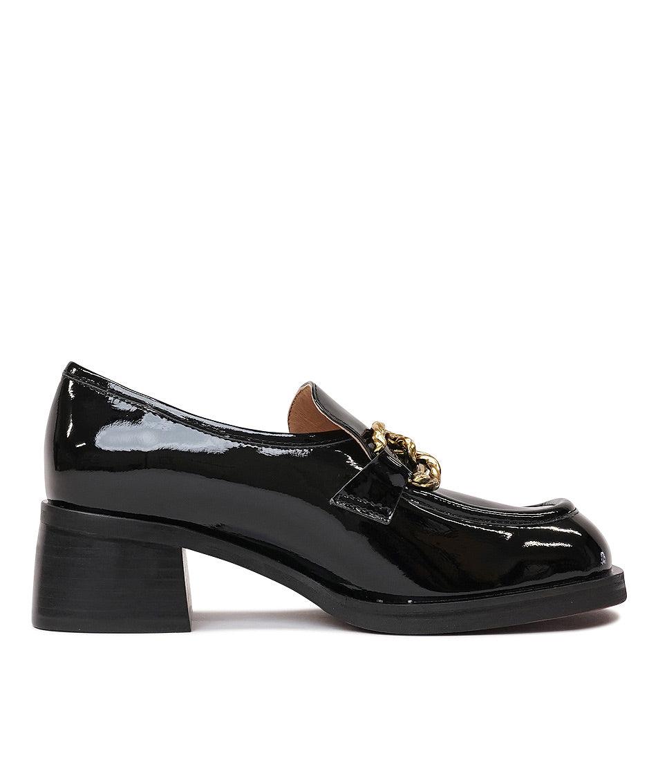Ellas Black Patent Leather Loafers, DJANGO & JULIETTE - Shouz