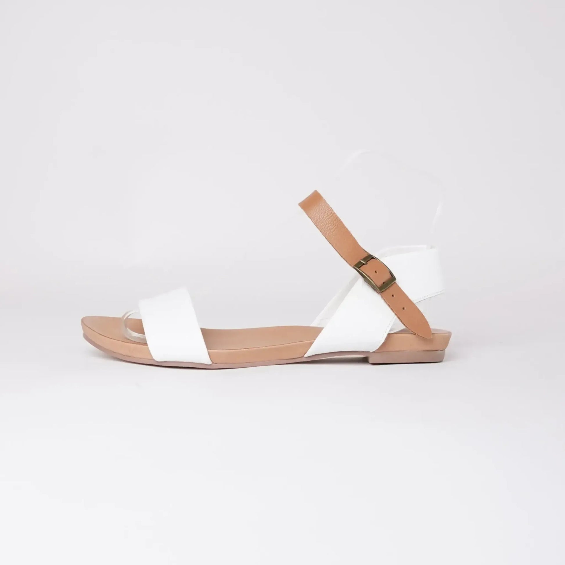 Jinnit White/ Tan Leather Sandals, DJANGO & JULIETTE - Shouz