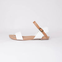 Jinnit White/ Tan Leather Sandals, DJANGO & JULIETTE - Shouz