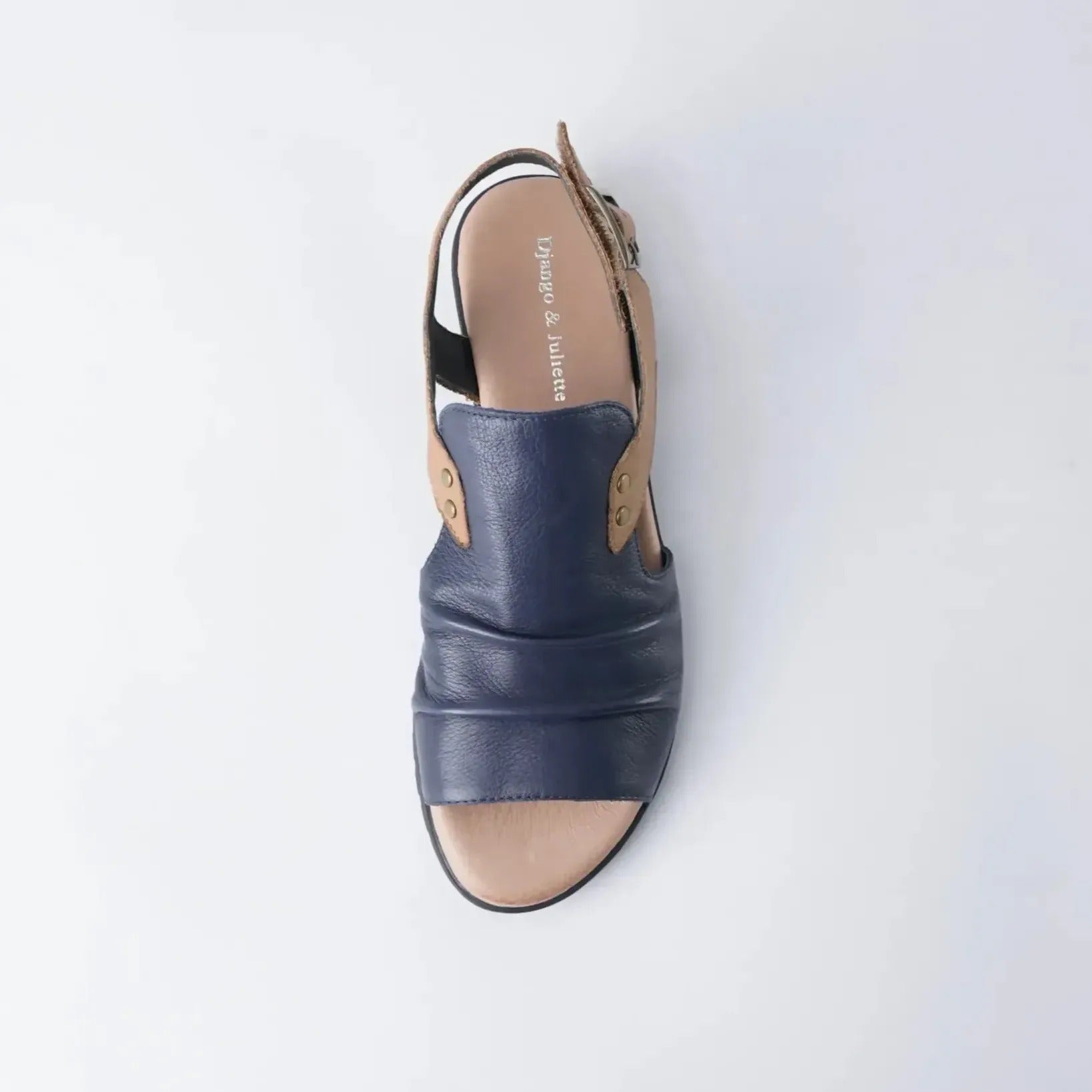 Madis Navy/Tan Leather Sandals, DJANGO & JULIETTE - Shouz