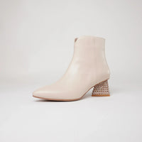 Malitta Nude Leather Ankle Boots, DJANGO & JULIETTE - Shouz
