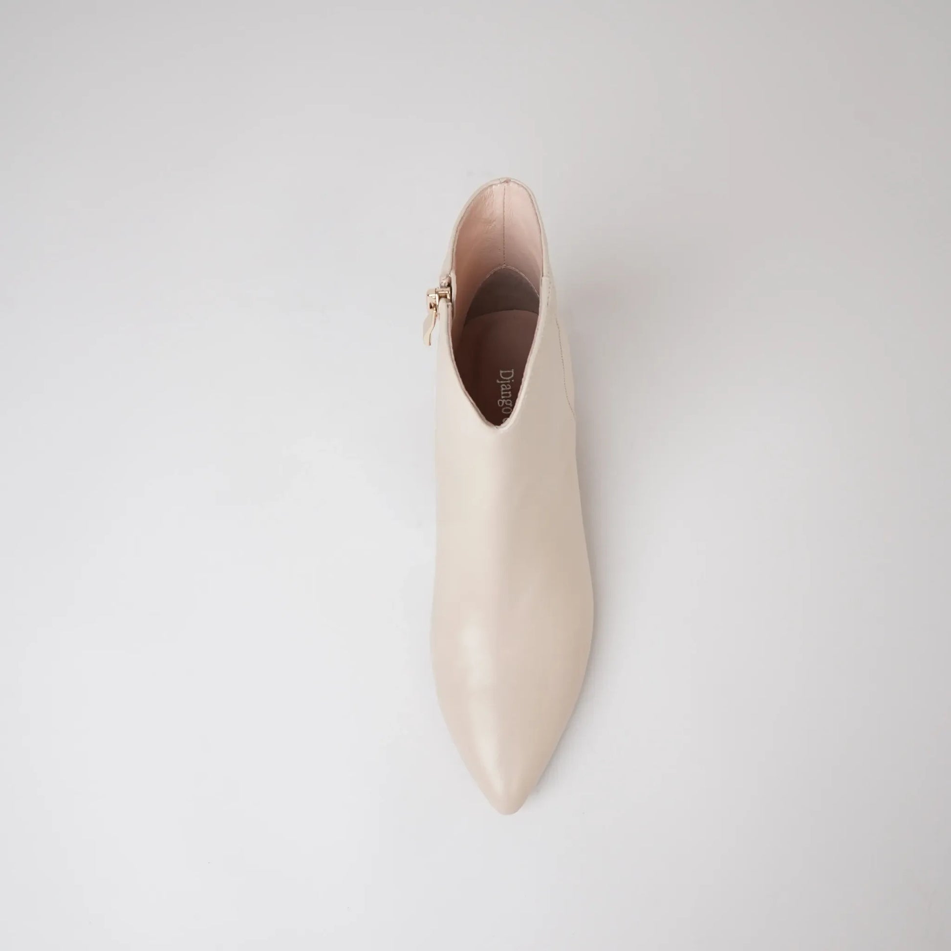 Malitta Nude Leather Ankle Boots, DJANGO & JULIETTE - Shouz