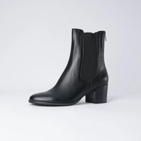 Mycah Black Leather Ankle Boots, DJANGO & JULIETTE - Shouz