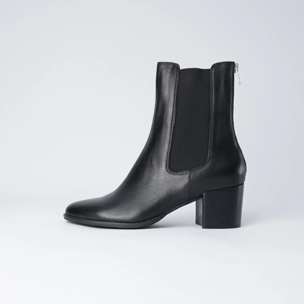 Mycah Black Leather Ankle Boots