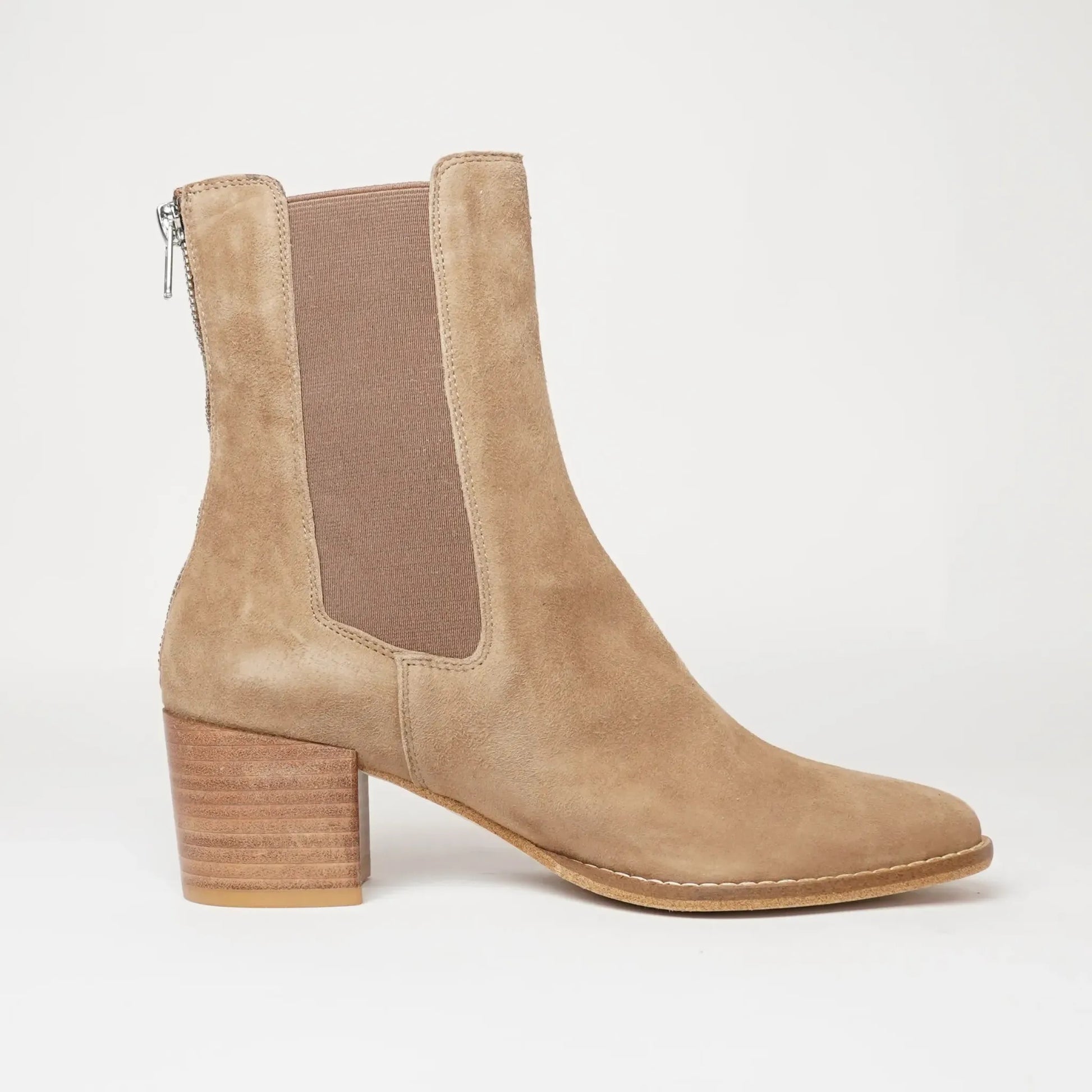 Mycah Light Choc Leather Ankle Boots, DJANGO & JULIETTE - Shouz