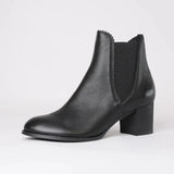 Sadore Black/Black Leather Ankle Boots, DJANGO & JULIETTE - Shouz