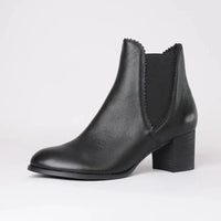 Sadore Black/Black Leather Ankle Boots, DJANGO & JULIETTE - Shouz