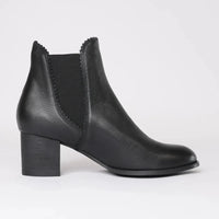 Sadore Black/Black Leather Ankle Boots, DJANGO & JULIETTE - Shouz