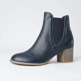 Sadore Navy Leather Ankle Boots, DJANGO & JULIETTE - Shouz