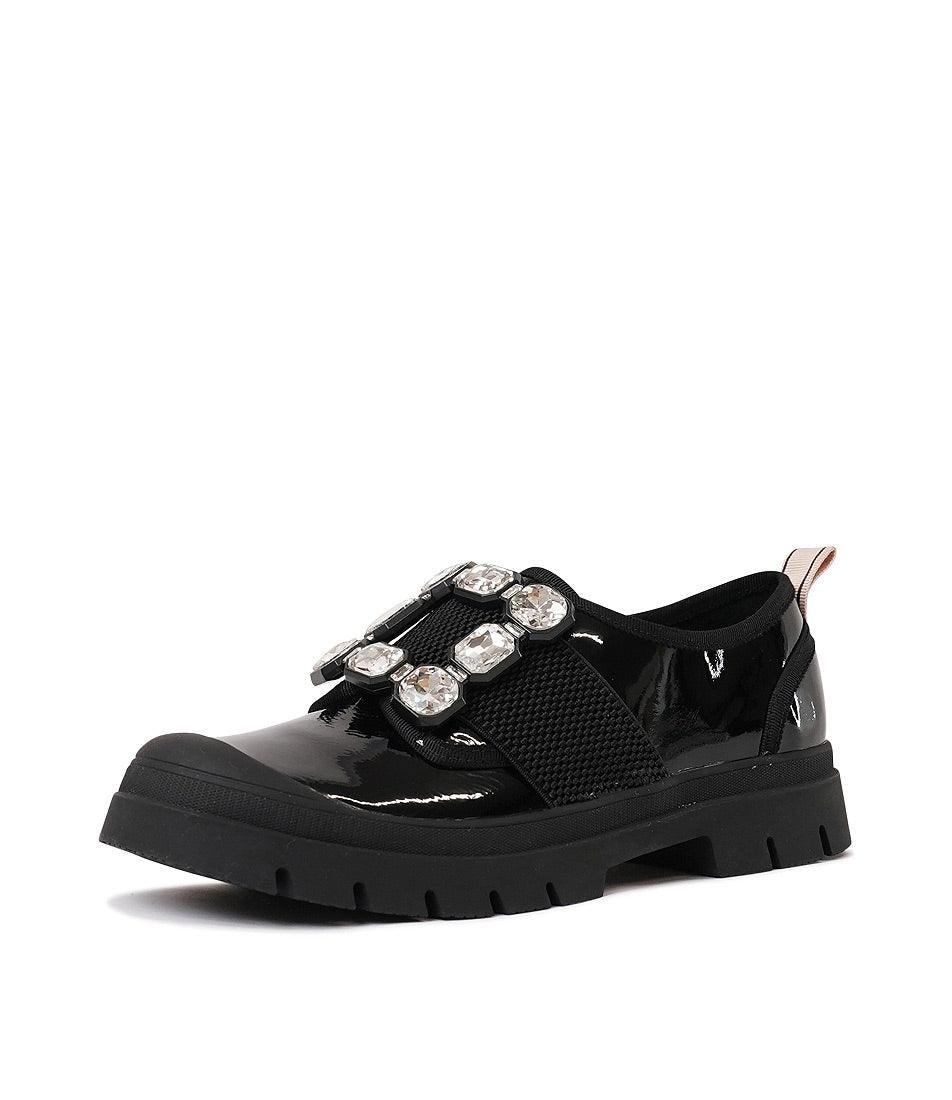 Stay Black Patent Leather Sneakers - Shouz