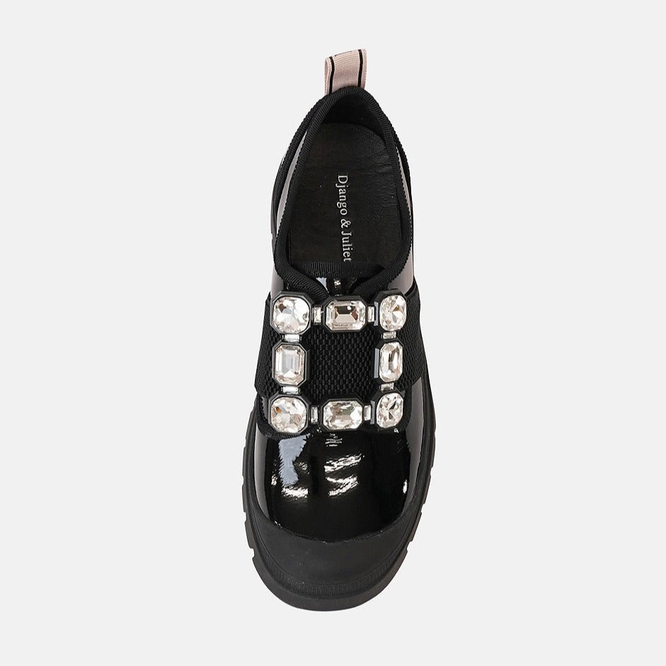 Stay Black Patent Leather Sneakers, DJANGO & JULIETTE - Shouz