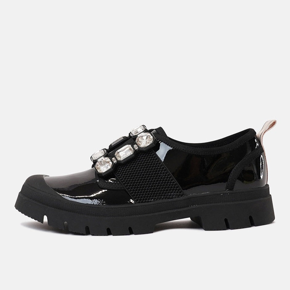 Stay Black Patent Leather Sneakers, DJANGO & JULIETTE - Shouz
