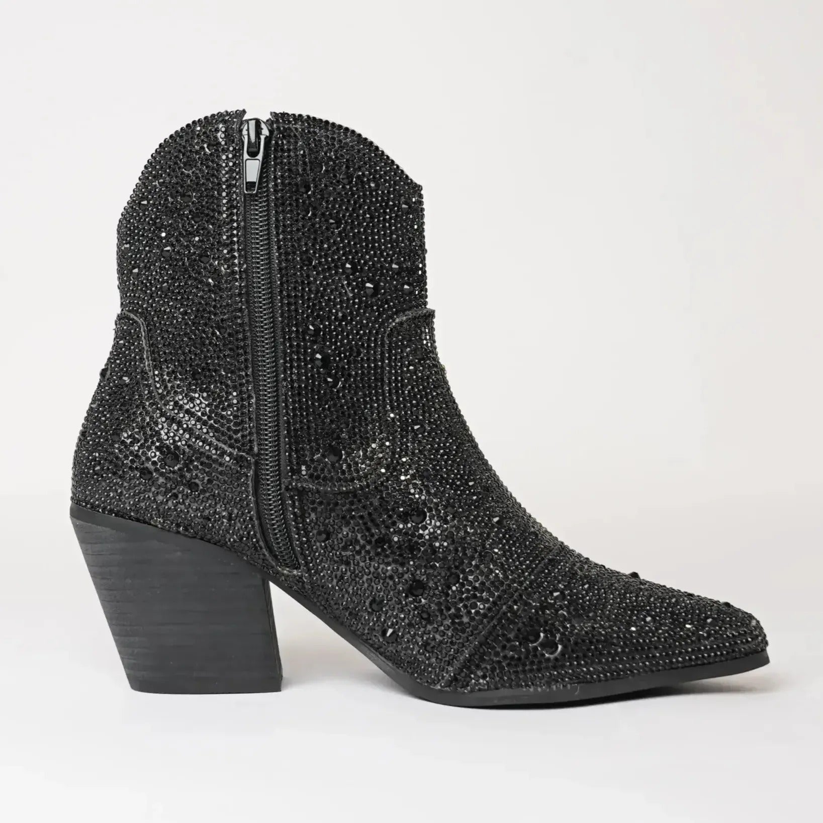 Wagon Black Jewels Leather Boots, DJANGO & JULIETTE - Shouz